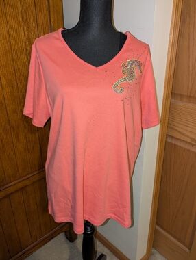 QUACKER FACTORY Seahorse Jeweled Top, Sz 1x, NWT!!!